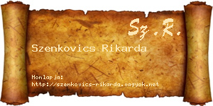 Szenkovics Rikarda névjegykártya